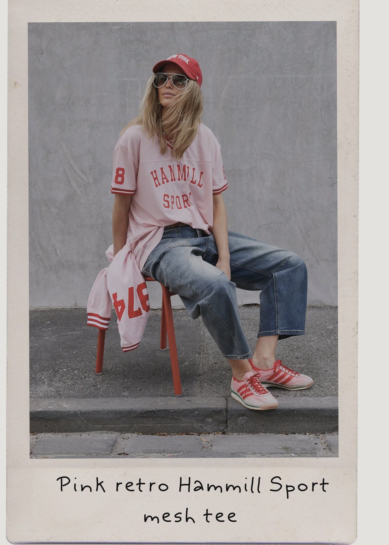 Hammill & Co 74 Retro Mesh Tee - Pink/Red