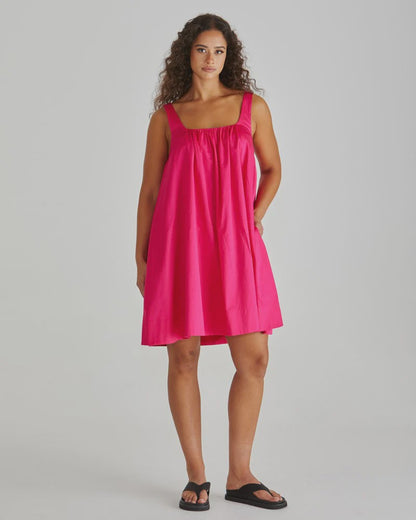 Sass Ellis Mini Baby Doll Dress - Hot Pink