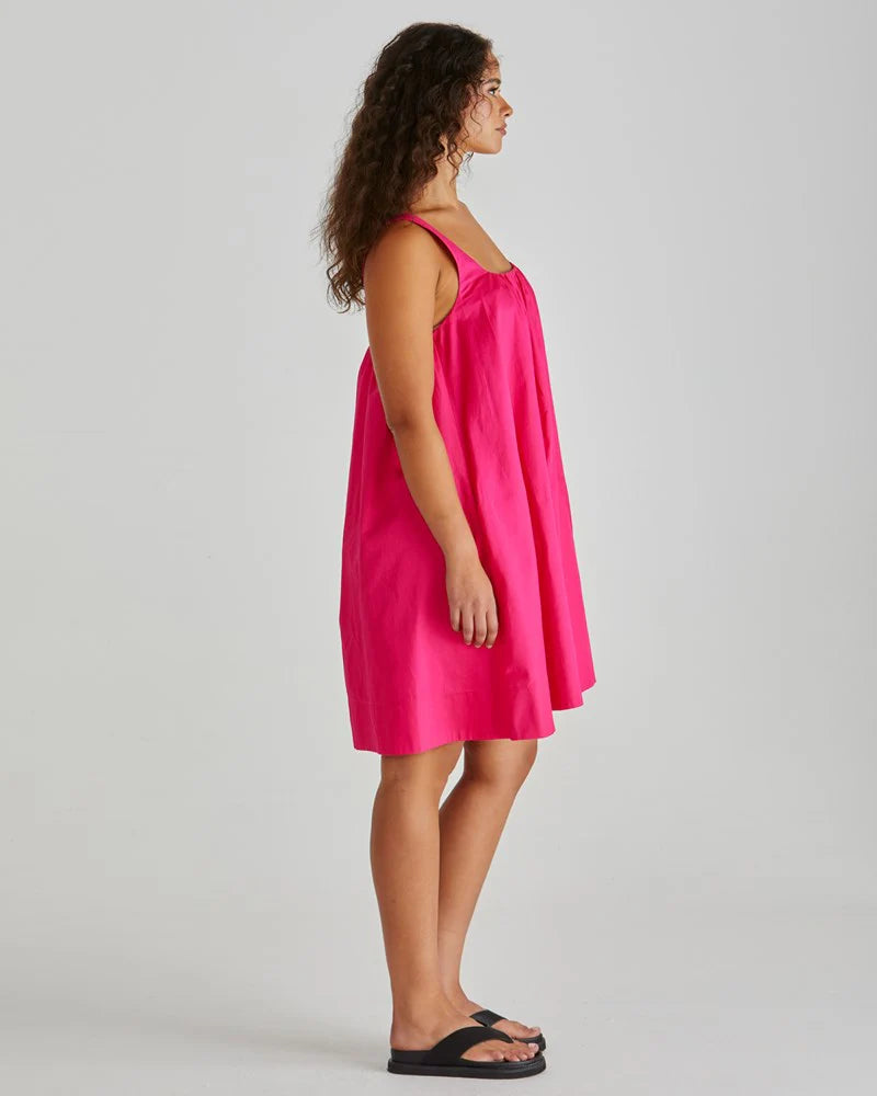 Sass Ellis Mini Baby Doll Dress - Hot Pink