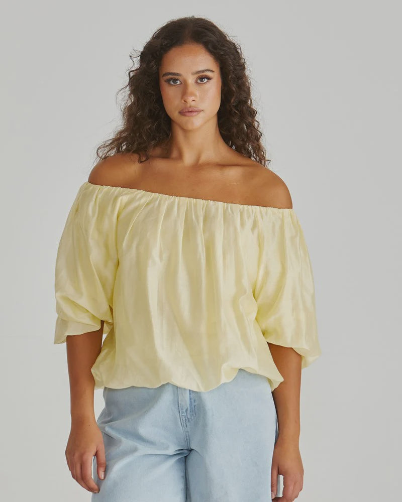 Sass Sofie Off Shoulder Top - Yellow