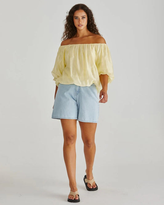 Sass Sofie Off Shoulder Top - Yellow