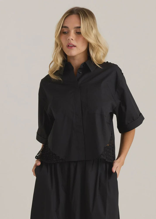 Sass Nixie Lace Shirt - Black
