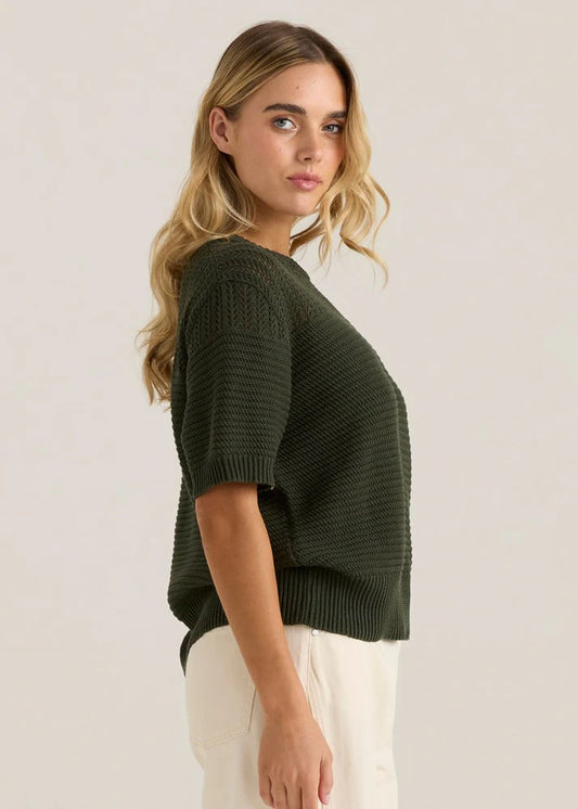 Sass Cherri Tee - Olive Green