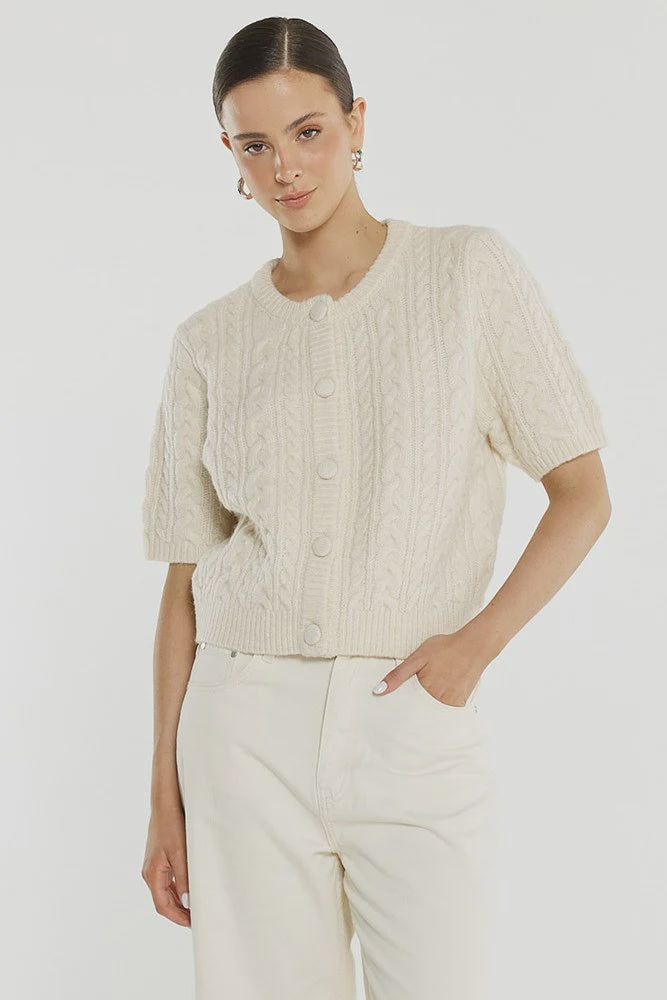 Sass Gia Cable Cardi - Cream