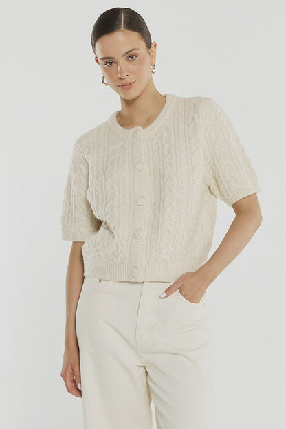 Sass Gia Cable Cardi - Cream