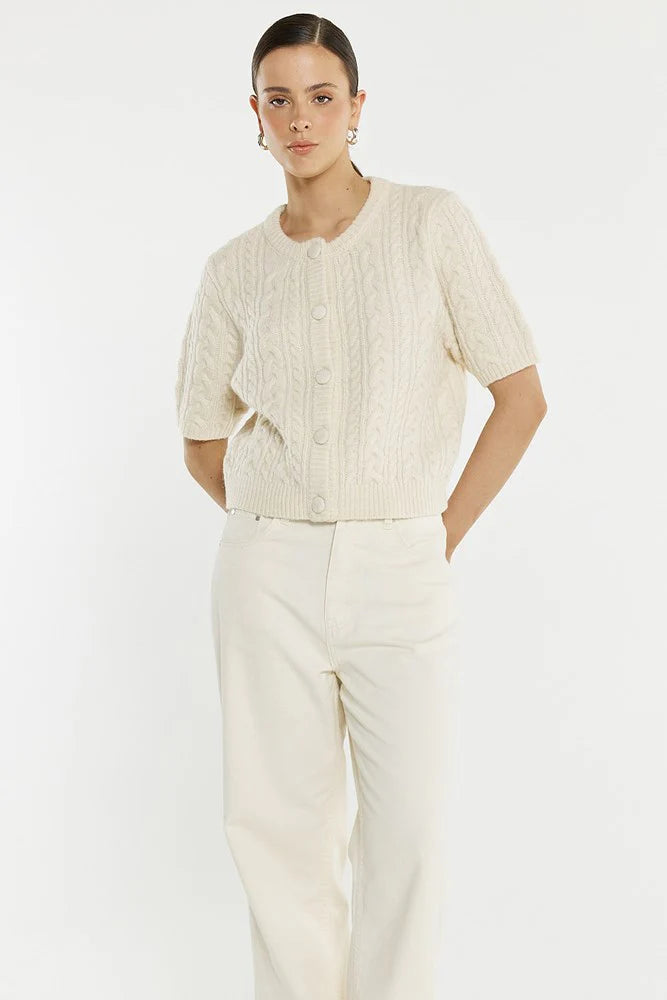 Sass Gia Cable Cardi - Cream