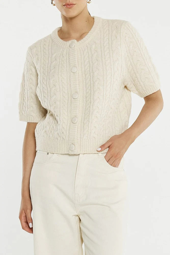 Sass Gia Cable Cardi - Cream