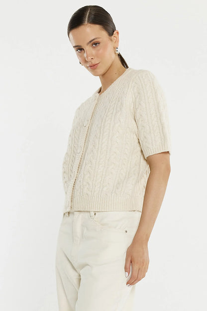 Sass Gia Cable Cardi - Cream
