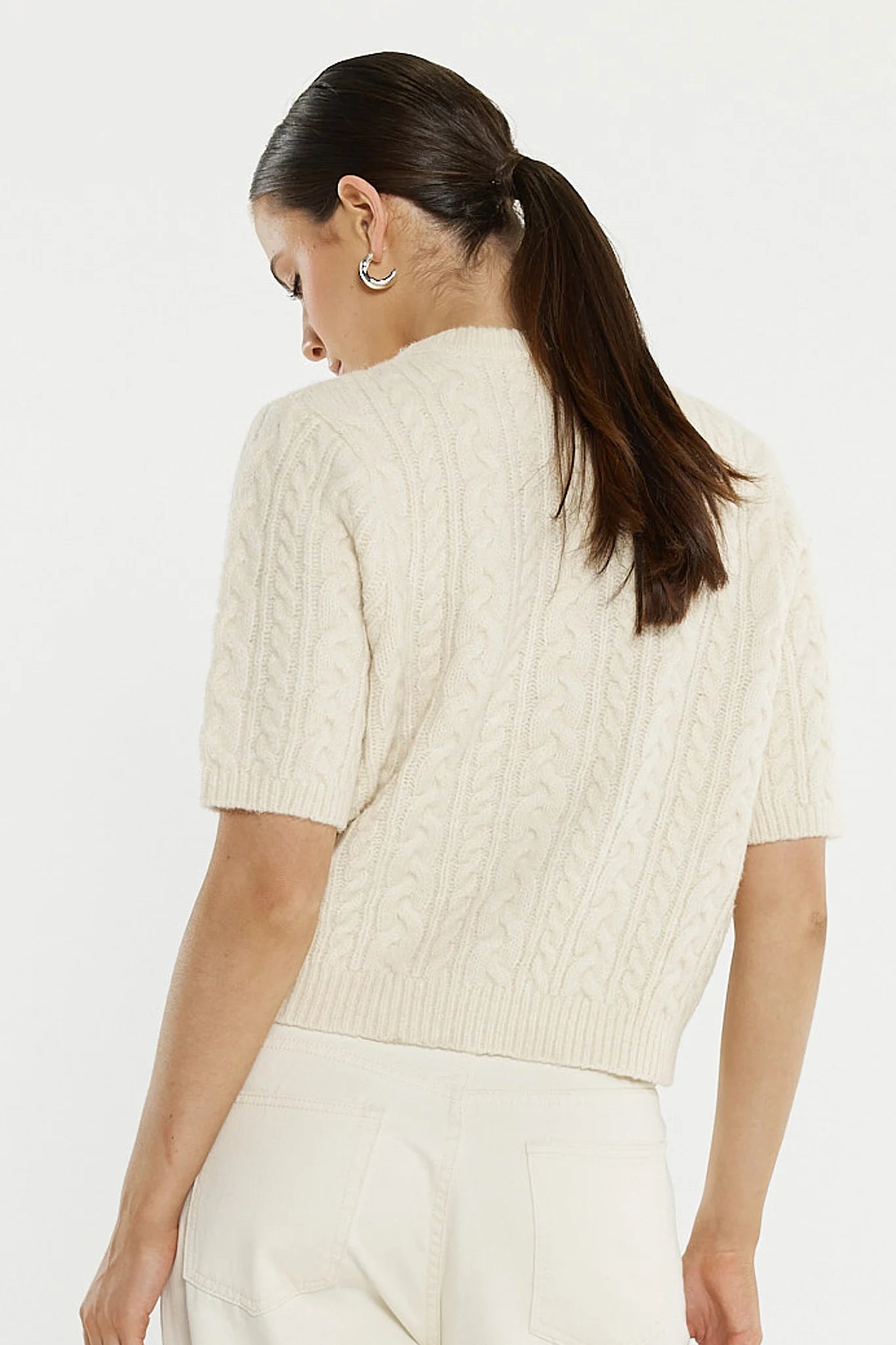 Sass Gia Cable Cardi - Cream
