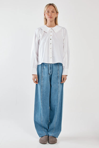 Sass Gypsy Large Collared Shirt - White