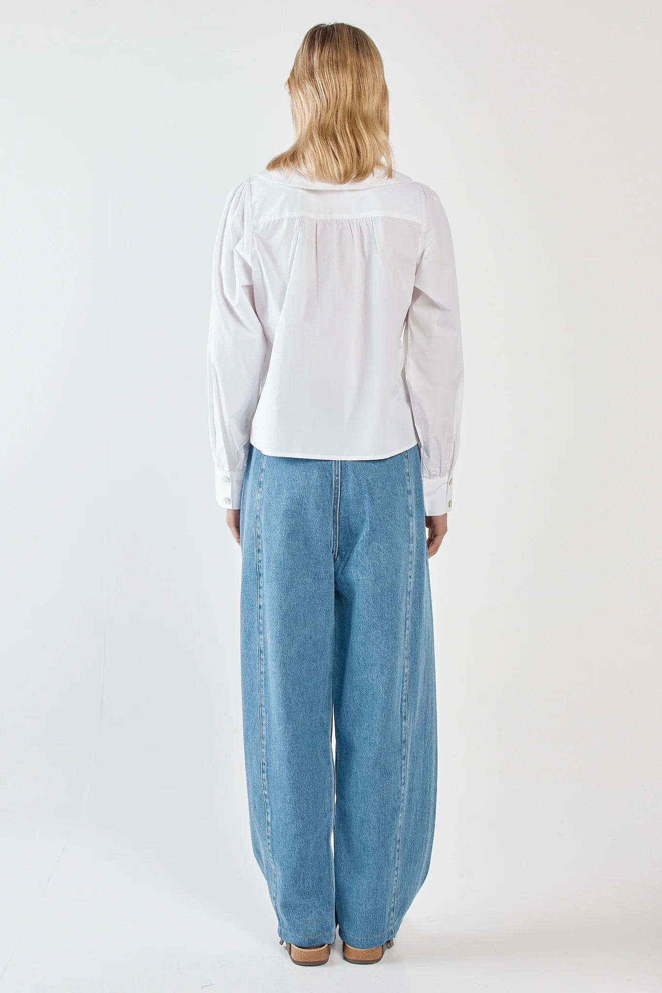 Sass Gypsy Large Collared Shirt - White
