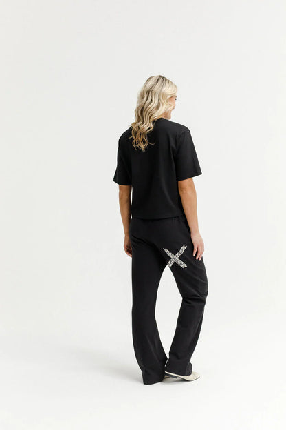 Homelee Avenue Pants - Winter Weight - Black with Graphite Daisy X