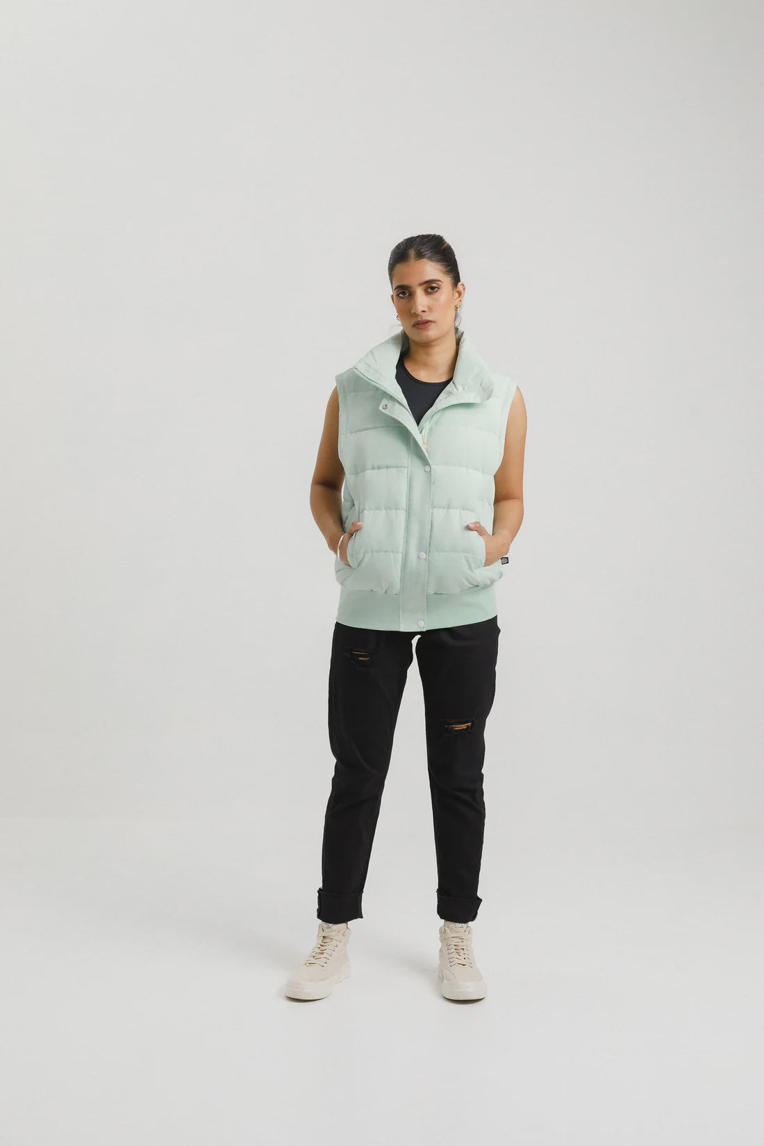 Rose Road Dawn Puffer Vest - Seafoam