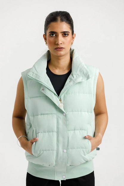 Rose Road Dawn Puffer Vest - Seafoam