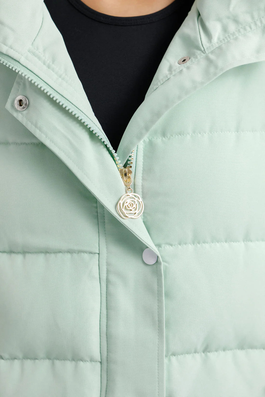 Rose Road Dawn Puffer Vest - Seafoam
