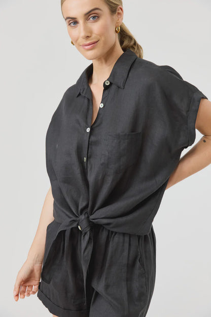 Eb & Ive Studio Tie Shirt - Ebony