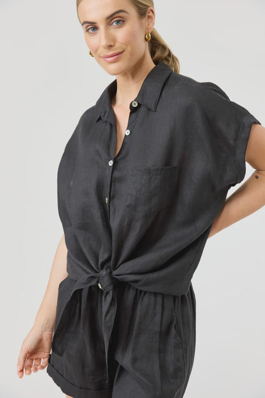 Eb & Ive Studio Tie Shirt - Ebony