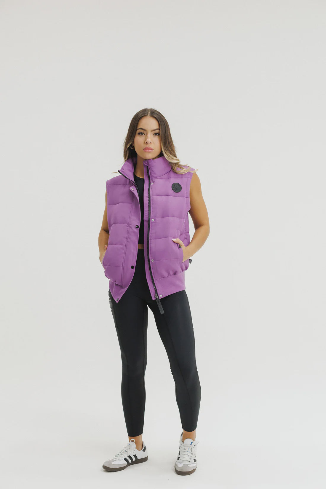 Rose Road Dawn Puffer Vest - Cyber Purple