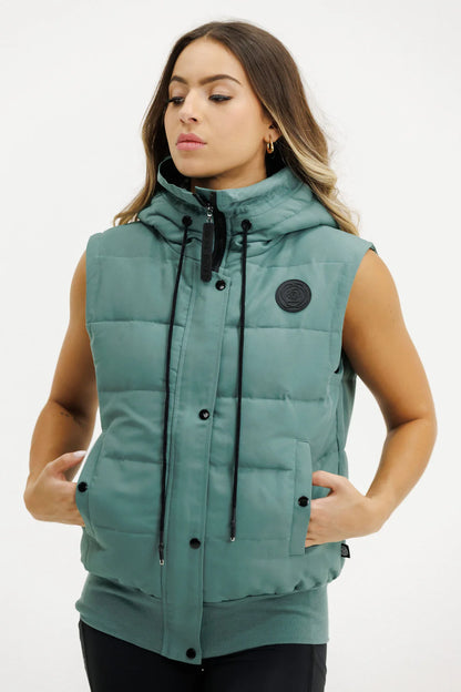 Rose Road Stadium Puffer Vest - Moss