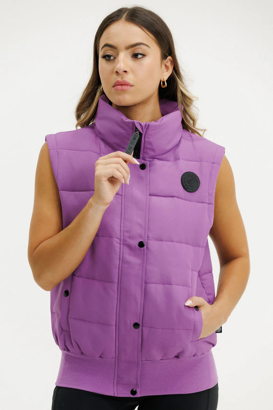 Rose Road Dawn Puffer Vest - Cyber Purple