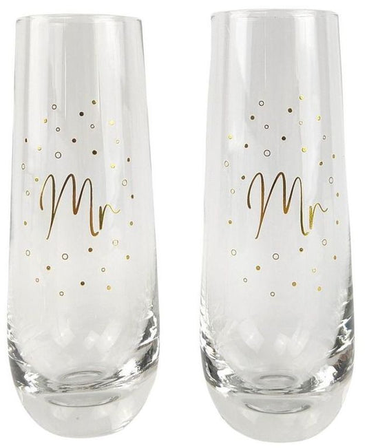 Urban Champagne Gold Glasses Mr & Mr