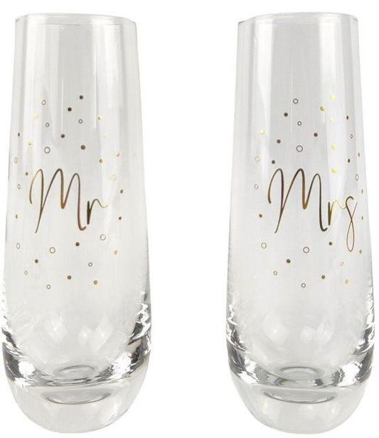 Urban Champagne Gold Glasses Mr & Mrs