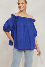 Load image into Gallery viewer, Eb &amp; Ive Halcyon Ruched Top - Cobalt
