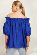 Load image into Gallery viewer, Eb &amp; Ive Halcyon Ruched Top - Cobalt
