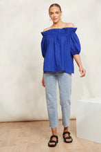 Load image into Gallery viewer, Eb &amp; Ive Halcyon Ruched Top - Cobalt
