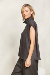 Eb & Ive Halcyon Button Top - Oyster