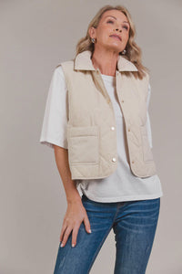 Eb & Ive Argo Crop Vest -  Ecru