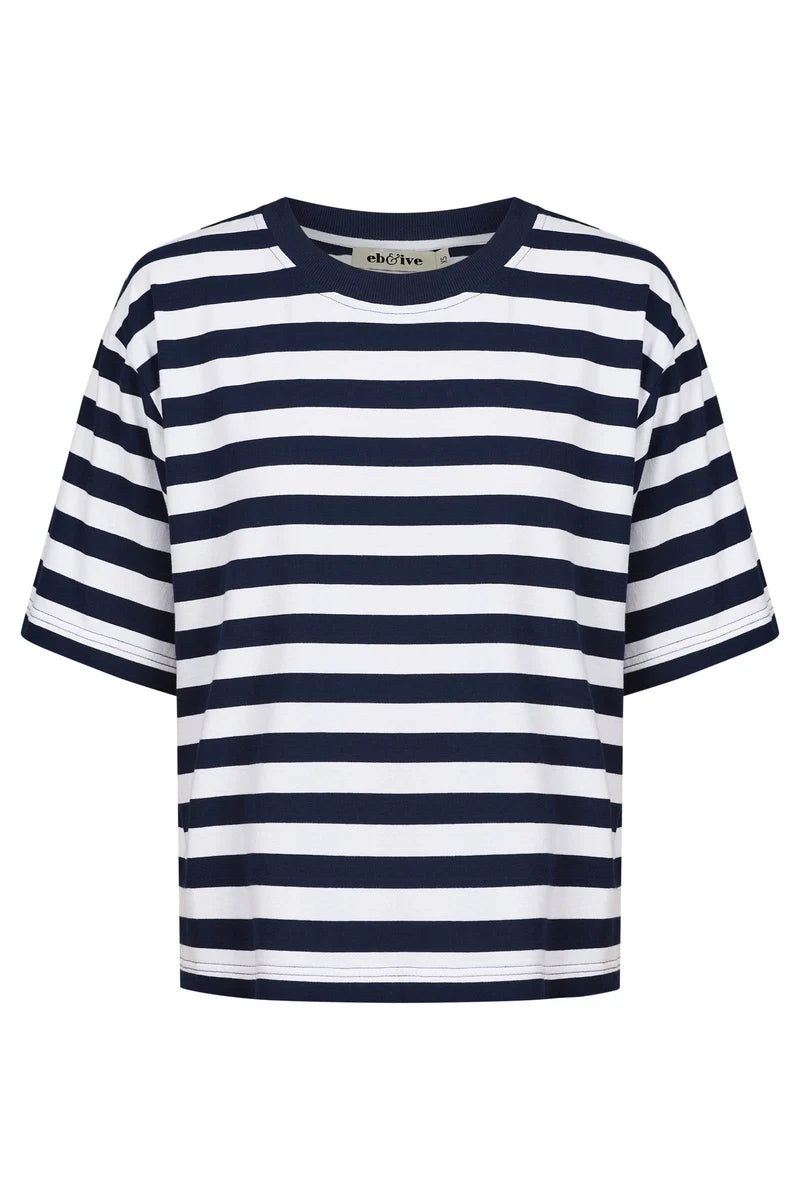 Eb & Ive Studio Stripe Tshirt - Indigo