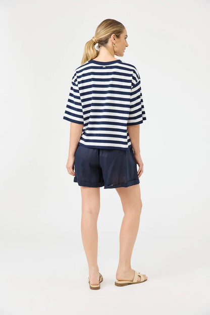 Eb & Ive Studio Stripe Tshirt - Indigo