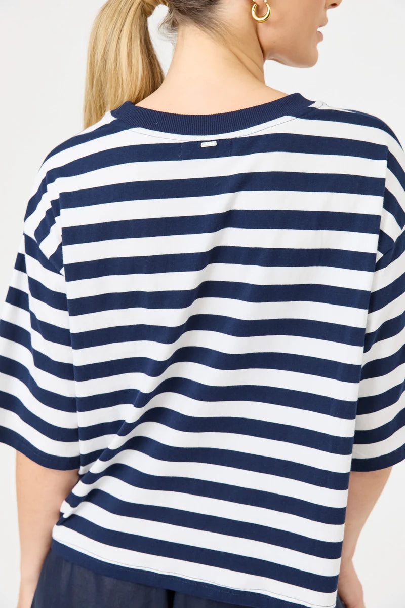 Eb & Ive Studio Stripe Tshirt - Indigo