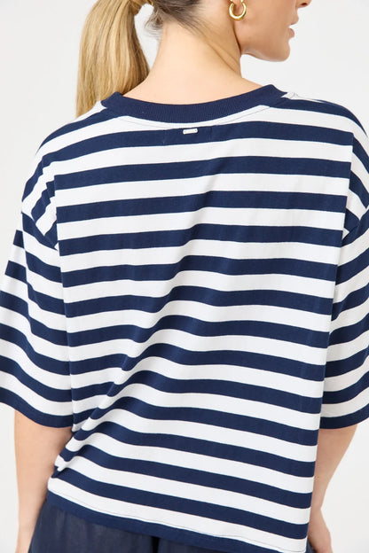 Eb & Ive Studio Stripe Tshirt - Indigo