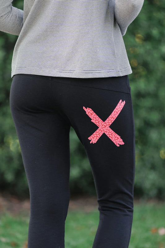 Homelee Apartment Pants - Winter Weight - Black with  Cupid Pop X”