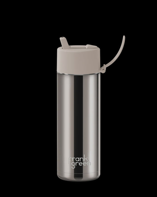 Frank Green Stainless Steel Ceramic Reusable Drink Bottle 20ozoz - Moon Dust Chrome