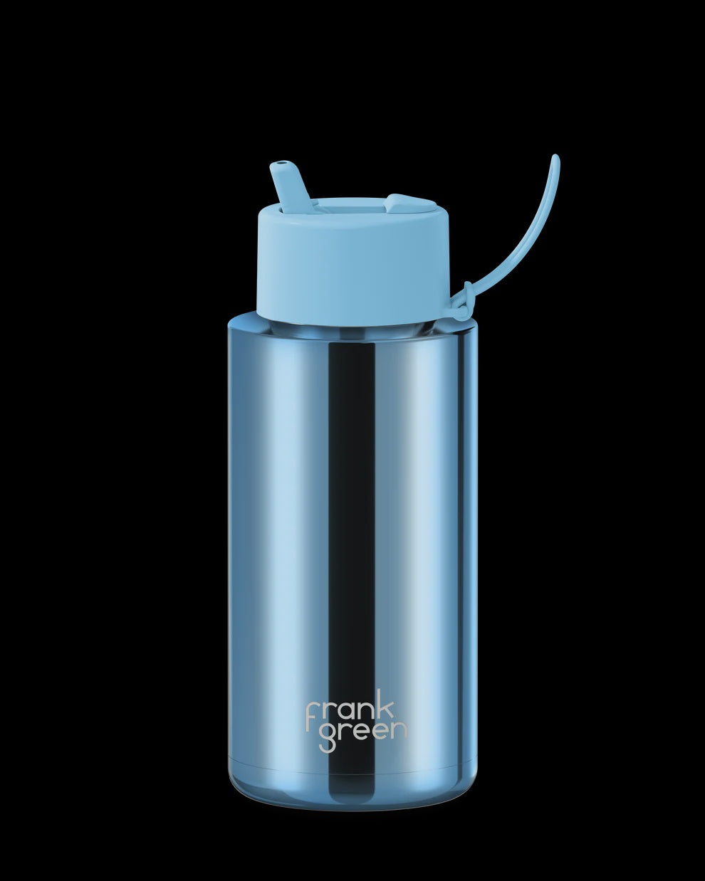 Frank Green Stainless Steel Ceramic Reusable Drink Bottle 34oz - Blue Chrome