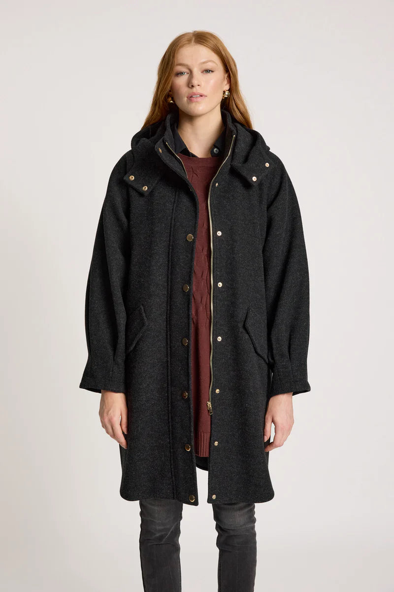 Eb & Ive Sable Hood Jacket - Charcoal