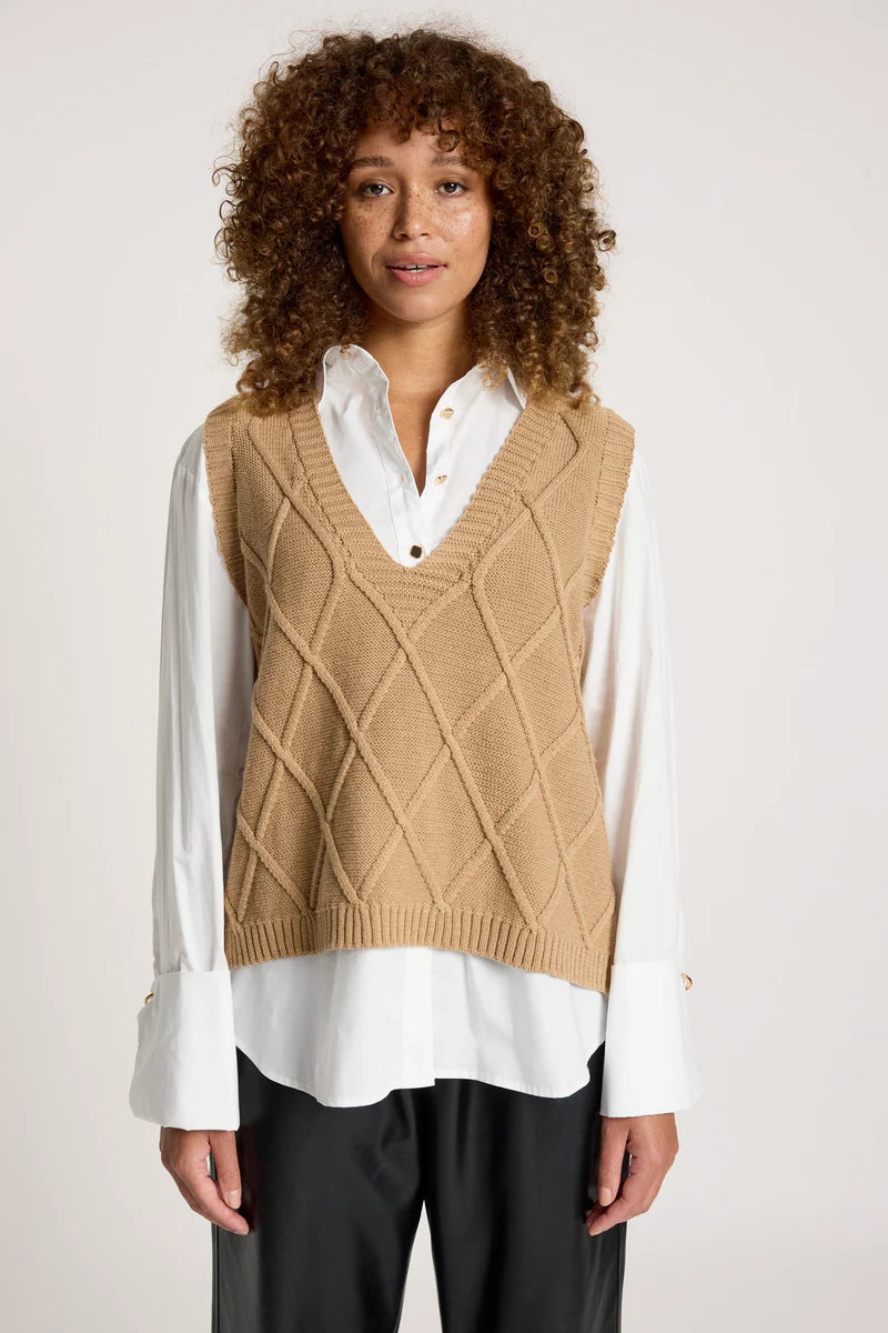 Eb & Ive Liora Knit Vest - Mocha