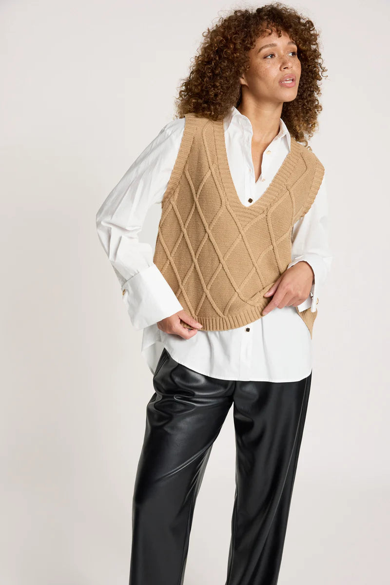 Eb & Ive Liora Knit Vest - Mocha