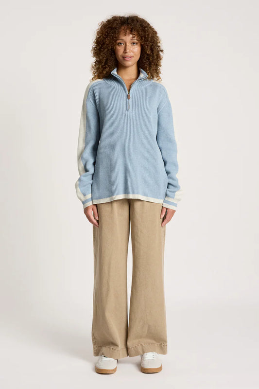 Eb & Ive Liora Zip Jumper - Lake/Bisque