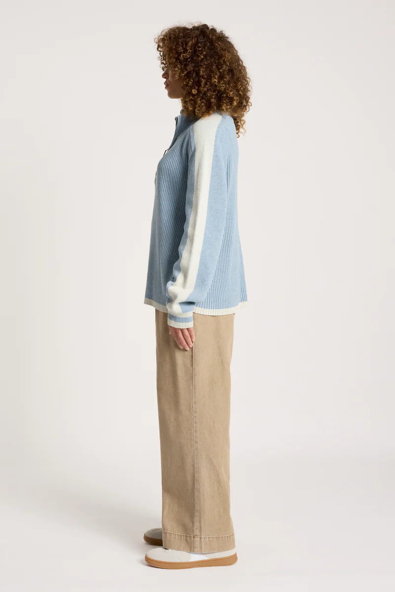 Eb & Ive Liora Zip Jumper - Lake/Bisque