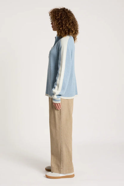 Eb & Ive Liora Zip Jumper - Lake/Bisque
