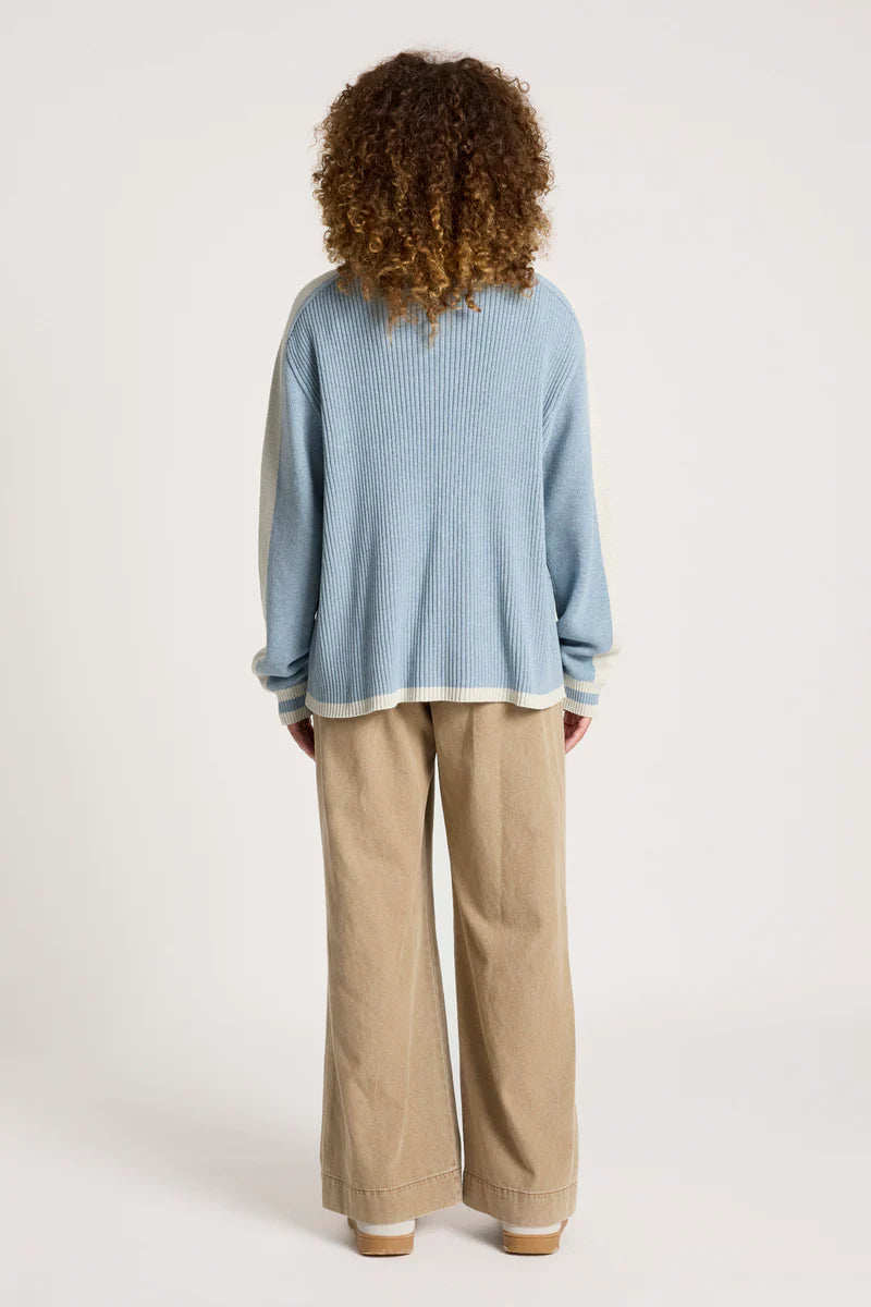 Eb & Ive Liora Zip Jumper - Lake/Bisque
