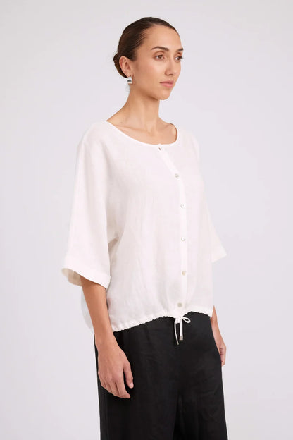 Eb & Ive Studio Button Top/Jacket - White
