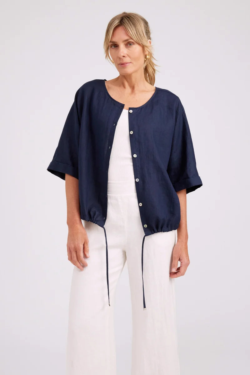 Eb & Ive Studio Button Top/Jacket - Navy
