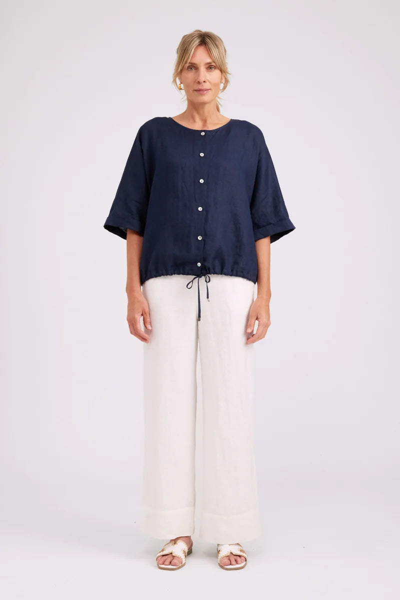 Eb & Ive Studio Button Top/Jacket - Navy