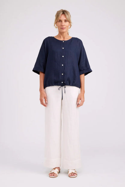 Eb & Ive Studio Button Top/Jacket - Navy