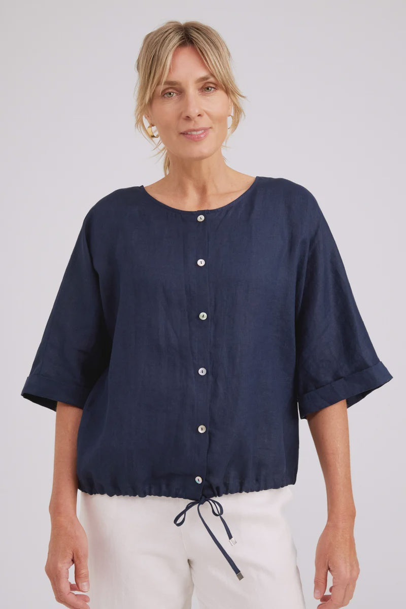 Eb & Ive Studio Button Top/Jacket - Navy